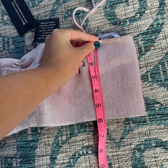 White Fox Boutique Stargazing Pants and All Mine Crop Top Set Baby Pink - Size L - Picture 7 of 16